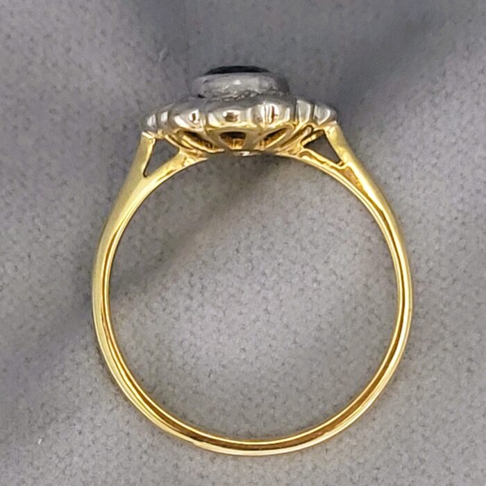 1.30ct Sapphire & Diamond Cluster Ring 18ct Yellow Gold from Ace Jewellery, Leeds