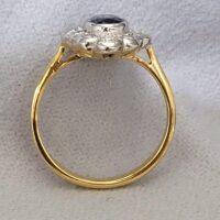 1.30ct Sapphire & Diamond Cluster Ring 18ct Yellow Gold from Ace Jewellery, Leeds