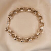 9ct Yellow Gold Engraved Belcher Link Bracelet from Ace Jewellery, Leeds