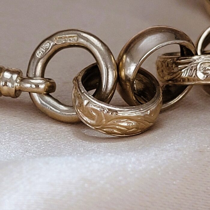 9ct Yellow Gold Engraved Belcher Link Bracelet from Ace Jewellery, Leeds