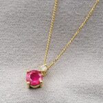 0.68ct Ruby & Diamond Pendant Necklace 18ct Yellow Gold from Ace Jewellery, Leeds