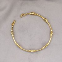 Multi-Stone Bezel-Set & Bar Bracelet 9ct Yellow Gold from Ace Jewellery, Leeds