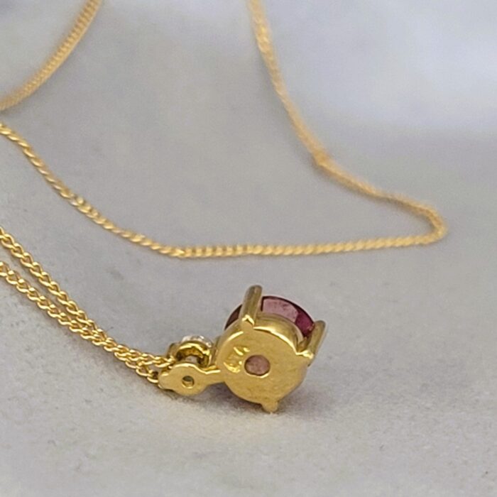 0.68ct Ruby & Diamond Pendant Necklace 18ct Yellow Gold from Ace Jewellery, Leeds