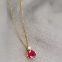 0.68ct Ruby & Diamond Pendant Necklace 18ct Yellow Gold from Ace Jewellery, Leeds