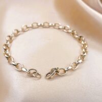 9ct Yellow Gold Faceted-Cut Belcher Link Bracelet from Ace Jewellery, Leeds