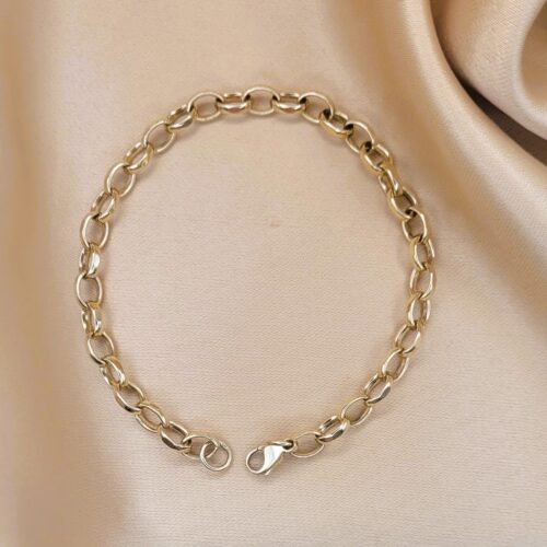 9ct Yellow Gold Faceted-Cut Belcher Link Bracelet from Ace Jewellery, Leeds