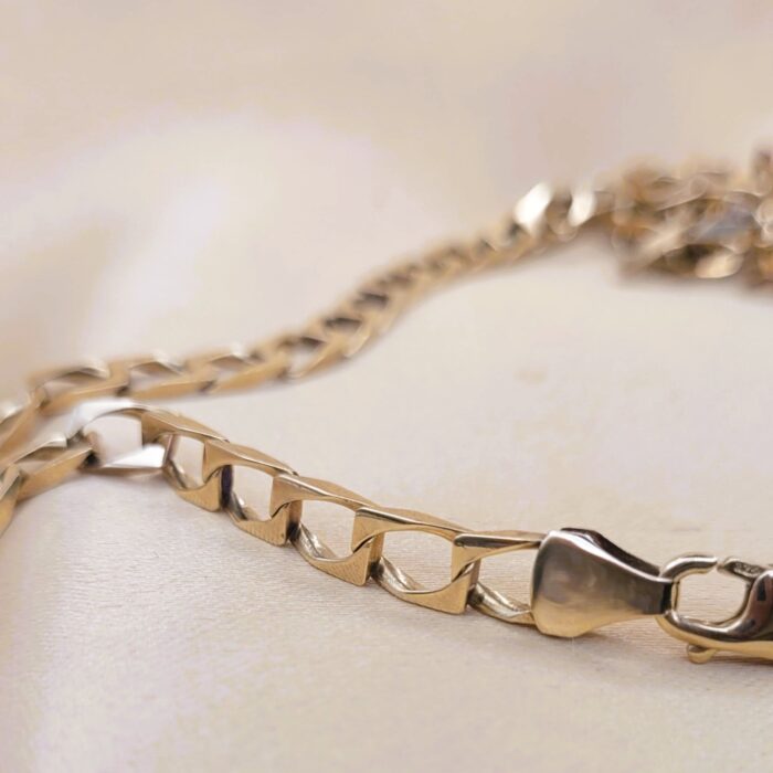 9ct Yellow Gold Square Curb Link Chain from Ace Jewellery, Leeds