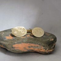 9ct Yellow Gold Diamond-Set Cufflinks from Ace Jewellery, Leeds