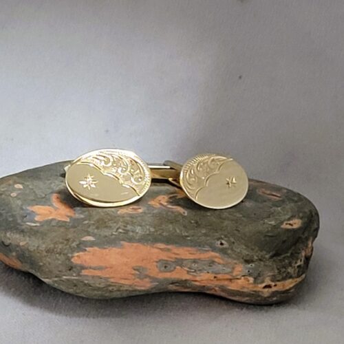 9ct Yellow Gold Diamond-Set Cufflinks from Ace Jewellery, Leeds