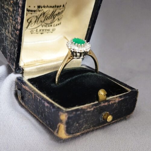 0.65ct Emerald & Diamond Cluster Ring 9ct Yellow Gold from Ace Jewellery, Leeds