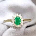 0.65ct Emerald & Diamond Cluster Ring 9ct Yellow Gold from Ace Jewellery, Leeds