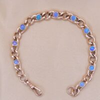 1.5ct Opal Curb Link Bracelet 9ct Rose Gold from Ace Jewellery, Leeds