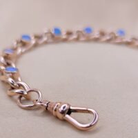 1.5ct Opal Curb Link Bracelet 9ct Rose Gold from Ace Jewellery, Leeds