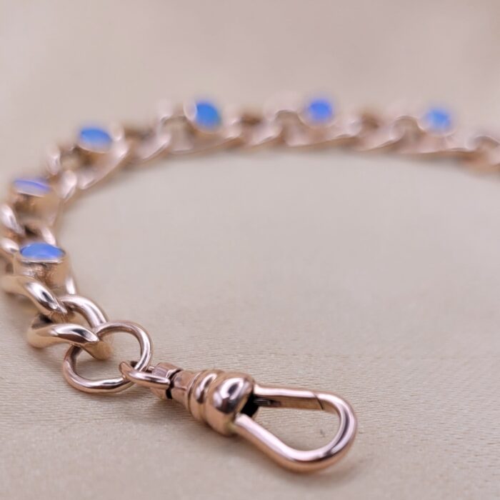 1.5ct Opal Curb Link Bracelet 9ct Rose Gold from Ace Jewellery, Leeds
