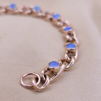 1.5ct Opal Curb Link Bracelet 9ct Rose Gold from Ace Jewellery, Leeds