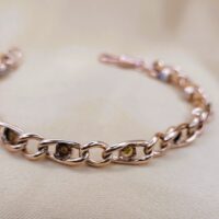 1.5ct Opal Curb Link Bracelet 9ct Rose Gold from Ace Jewellery, Leeds