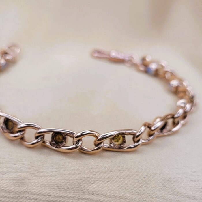 1.5ct Opal Curb Link Bracelet 9ct Rose Gold from Ace Jewellery, Leeds