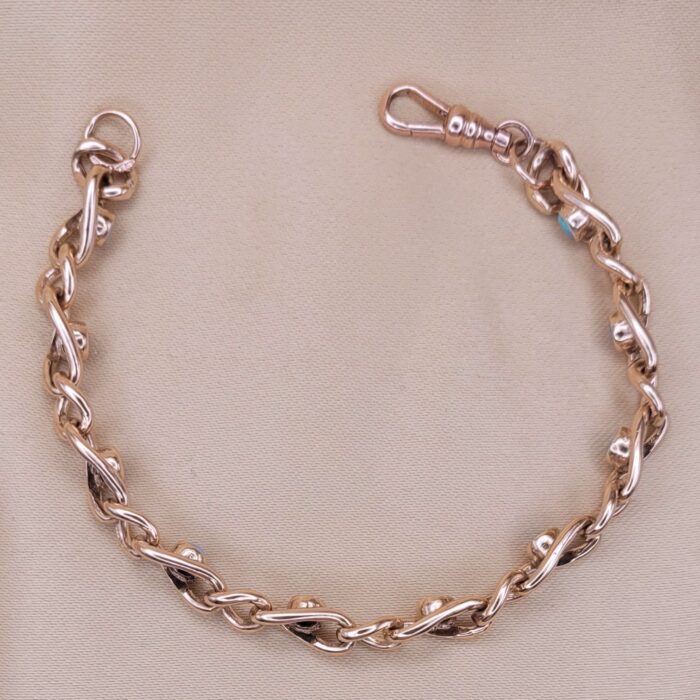 1.5ct Opal Curb Link Bracelet 9ct Rose Gold from Ace Jewellery, Leeds