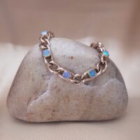 1.5ct Opal Curb Link Bracelet 9ct Rose Gold from Ace Jewellery, Leeds