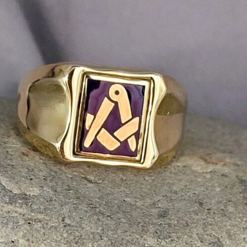 9ct Yellow Gold Masonic Men's Swivel Top Signet Ring from Ace Jewellery, Leeds