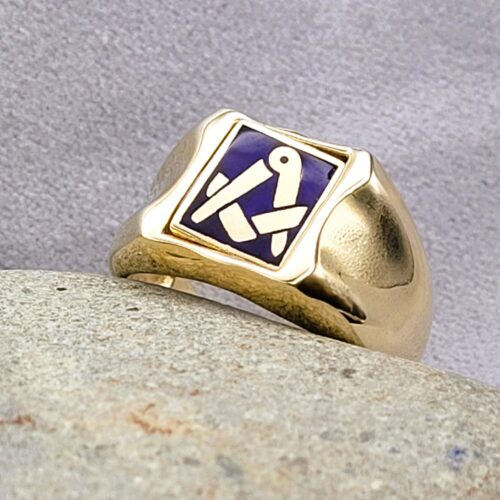 9ct Yellow Gold Masonic Men's Swivel Top Signet Ring from Ace Jewellery, Leeds