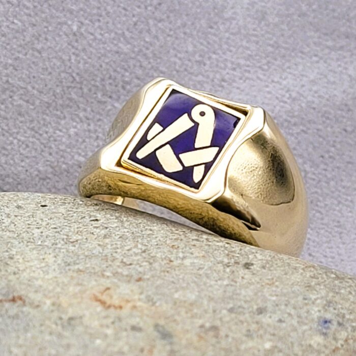9ct Yellow Gold Masonic Men's Swivel Top Signet Ring from Ace Jewellery, Leeds