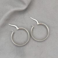 9ct White Gold Glitter Effect Hoop Earrings from Ace Jewellery, Leeds