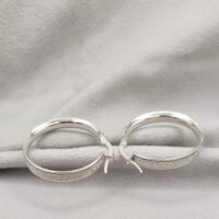 9ct White Gold Glitter Effect Hoop Earrings from Ace Jewellery, Leeds