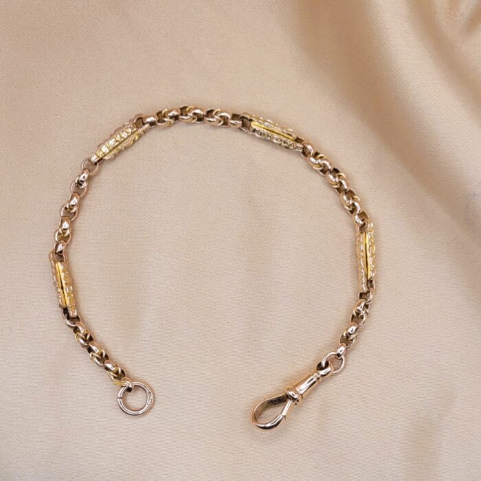 9ct Yellow Gold Antique Fancy Albert Chain Bracelet from Ace Jewellery, Leeds