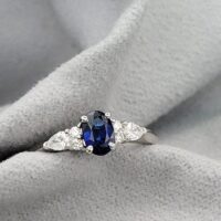 0.92ct Sapphire & Diamond Ring Platinum from Ace Jewellery, Leeds
