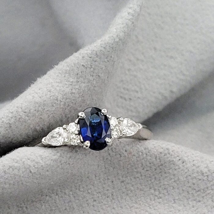 0.92ct Sapphire & Diamond Ring Platinum from Ace Jewellery, Leeds