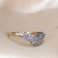 0.15ct Diamond Half Wishbone Ring 9ct Yellow Gold from Ace Jewellery, Leeds