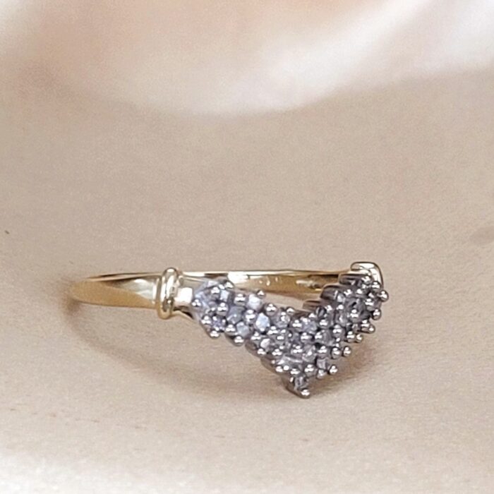 0.15ct Diamond Half Wishbone Ring 9ct Yellow Gold from Ace Jewellery, Leeds