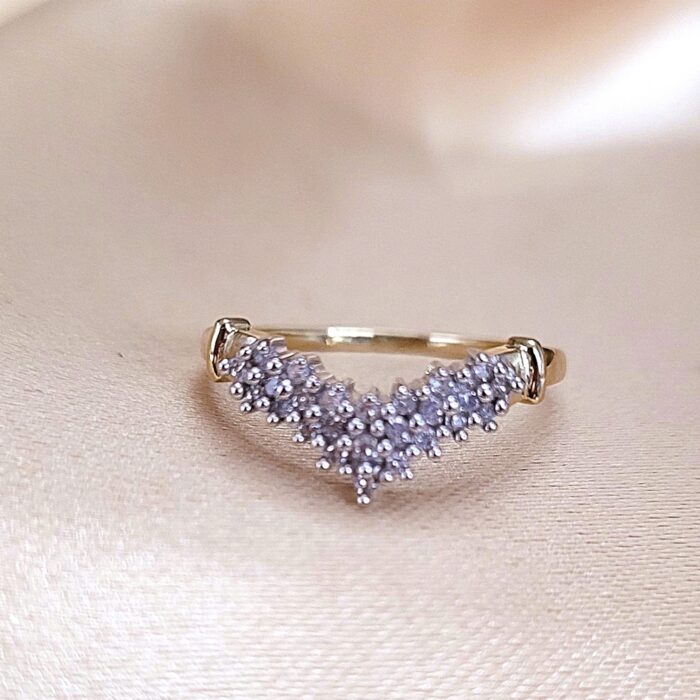0.15ct Diamond Half Wishbone Ring 9ct Yellow Gold from Ace Jewellery, Leeds