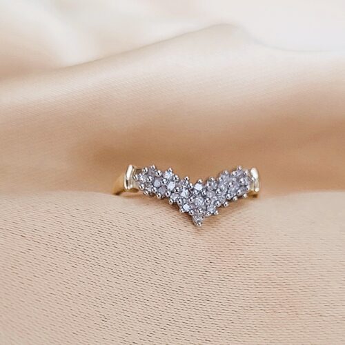 0.15ct Diamond Half Wishbone Ring 9ct Yellow Gold from Ace Jewellery, Leeds