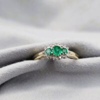 0.65ct Emerald & Diamond Cluster Ring 9ct Yellow Gold from Ace Jewellery, Leeds