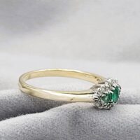 0.65ct Emerald & Diamond Cluster Ring 9ct Yellow Gold from Ace Jewellery, Leeds
