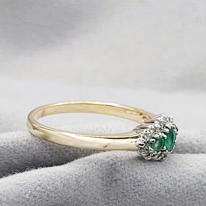 0.65ct Emerald & Diamond Cluster Ring 9ct Yellow Gold from Ace Jewellery, Leeds
