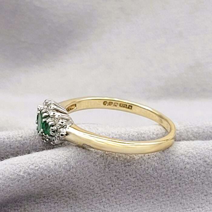 0.65ct Emerald & Diamond Cluster Ring 9ct Yellow Gold from Ace Jewellery, Leeds