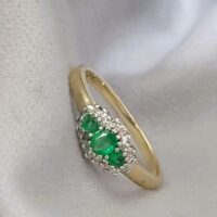 0.65ct Emerald & Diamond Cluster Ring 9ct Yellow Gold from Ace Jewellery, Leeds