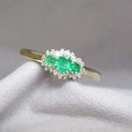 0.65ct Emerald & Diamond Cluster Ring 9ct Yellow Gold from Ace Jewellery, Leeds