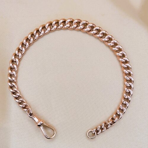 9ct Rose Gold Antique Graduated Curb Link Bracelet from Ace Jewellery, Leeds