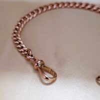 9ct Rose Gold Antique Graduated Curb Link Bracelet from Ace Jewellery, Leeds