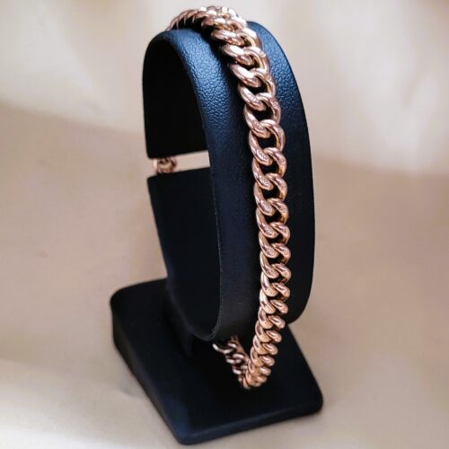 9ct Rose Gold Antique Graduated Curb Link Bracelet from Ace Jewellery, Leeds