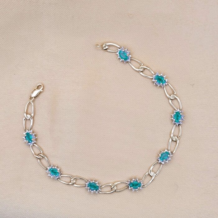 2.56ct Emerald & Diamond Bracelet 9ct Yellow Gold from Ace Jewellery, Leeds