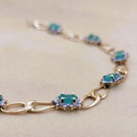 2.56ct Emerald & Diamond Bracelet 9ct Yellow Gold from Ace Jewellery, Leeds
