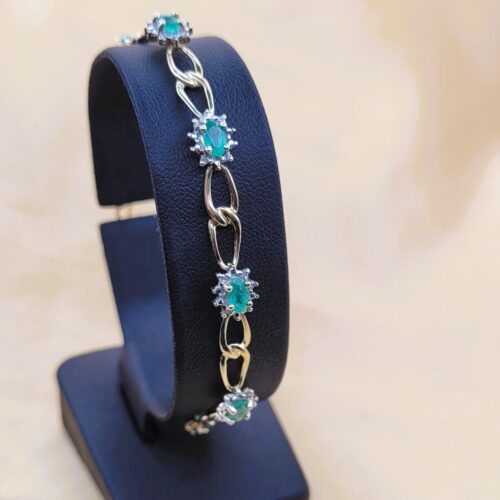 2.56ct Emerald & Diamond Bracelet 9ct Yellow Gold from Ace Jewellery, Leeds