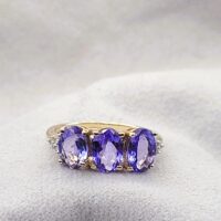 2.35ct Tanzanite & White Topaz Ring 9ct Yellow Gold from Ace jewellery, Leeds