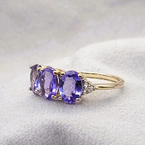 2.35ct Tanzanite & White Topaz Ring 9ct Yellow Gold from Ace jewellery, Leeds