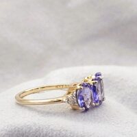 2.35ct Tanzanite & White Topaz Ring 9ct Yellow Gold from Ace jewellery, Leeds